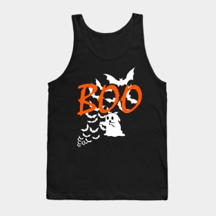 Boo Ghost Halloween Spooky Bats and Ghosts Tank Top